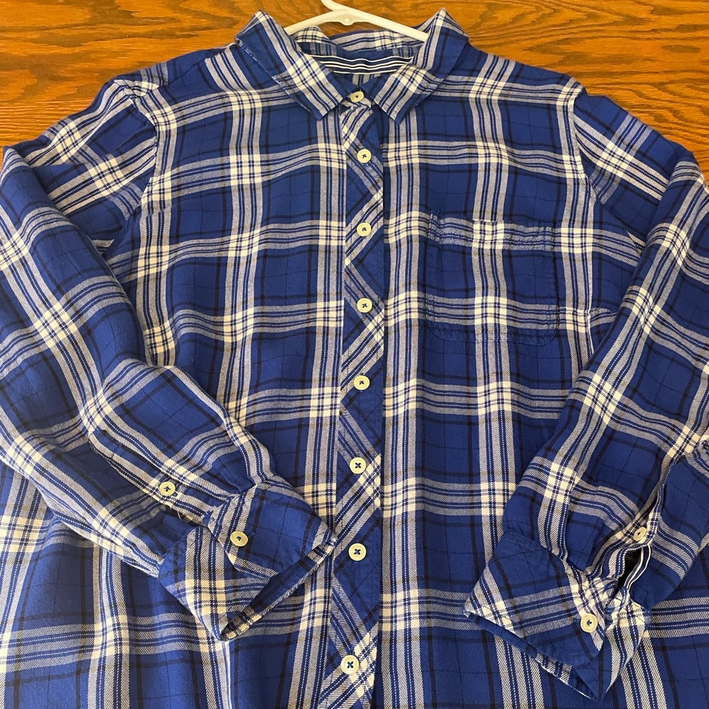 Talbots 1X soft brushed cotton button up shirt